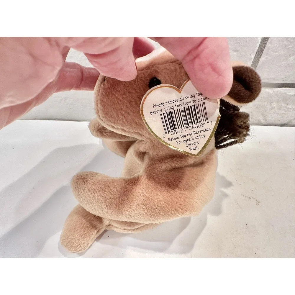 Lot Of 6, TY Beanie Babies, Bruno, Mel, Peanut, Derby,‎ Wrinkles Kicks